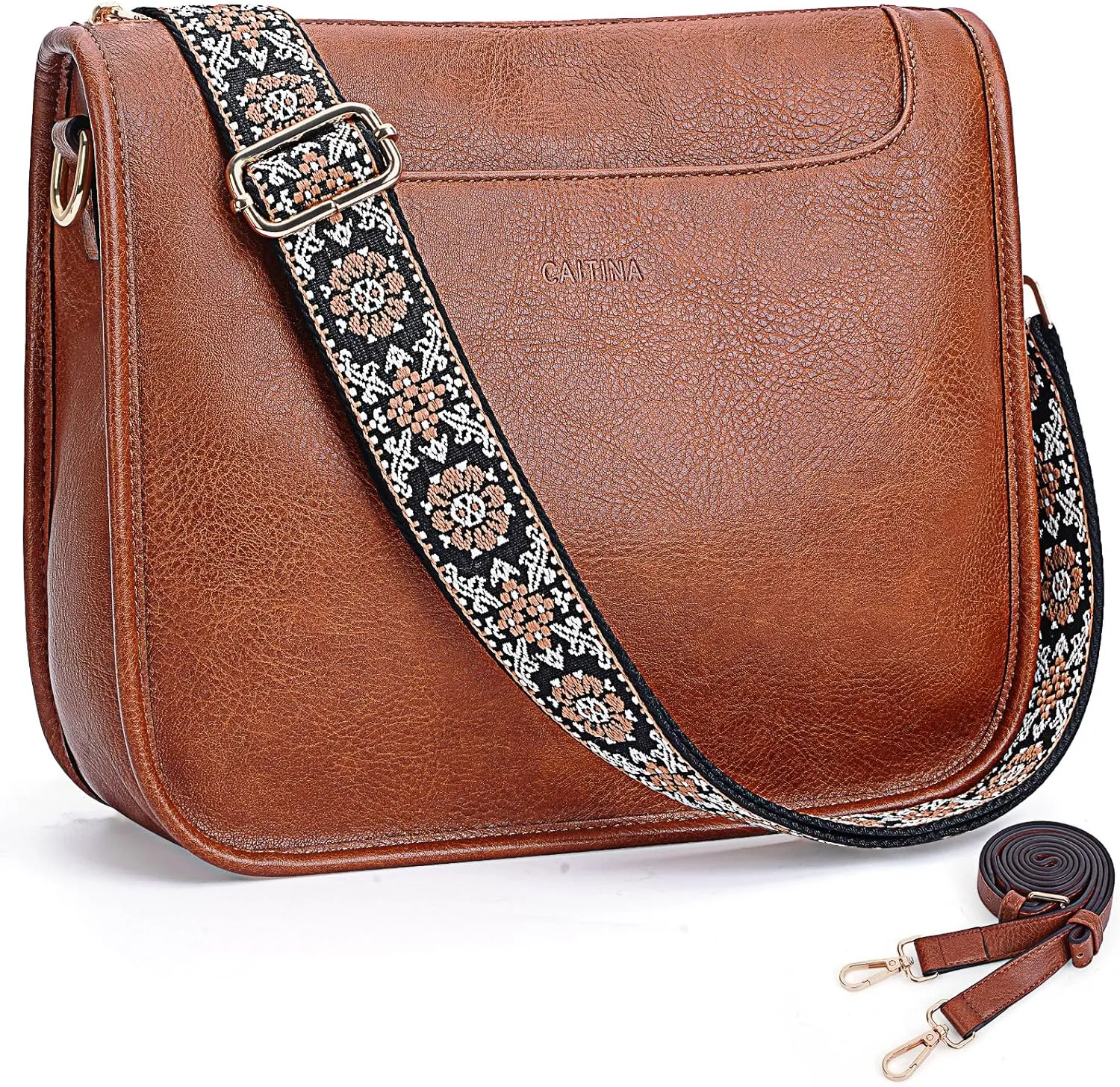 Crossbody Bags For Women Trendy Vegan Leather Travel Bags Shoulder Purses For Women With 2 Adjustable Strap