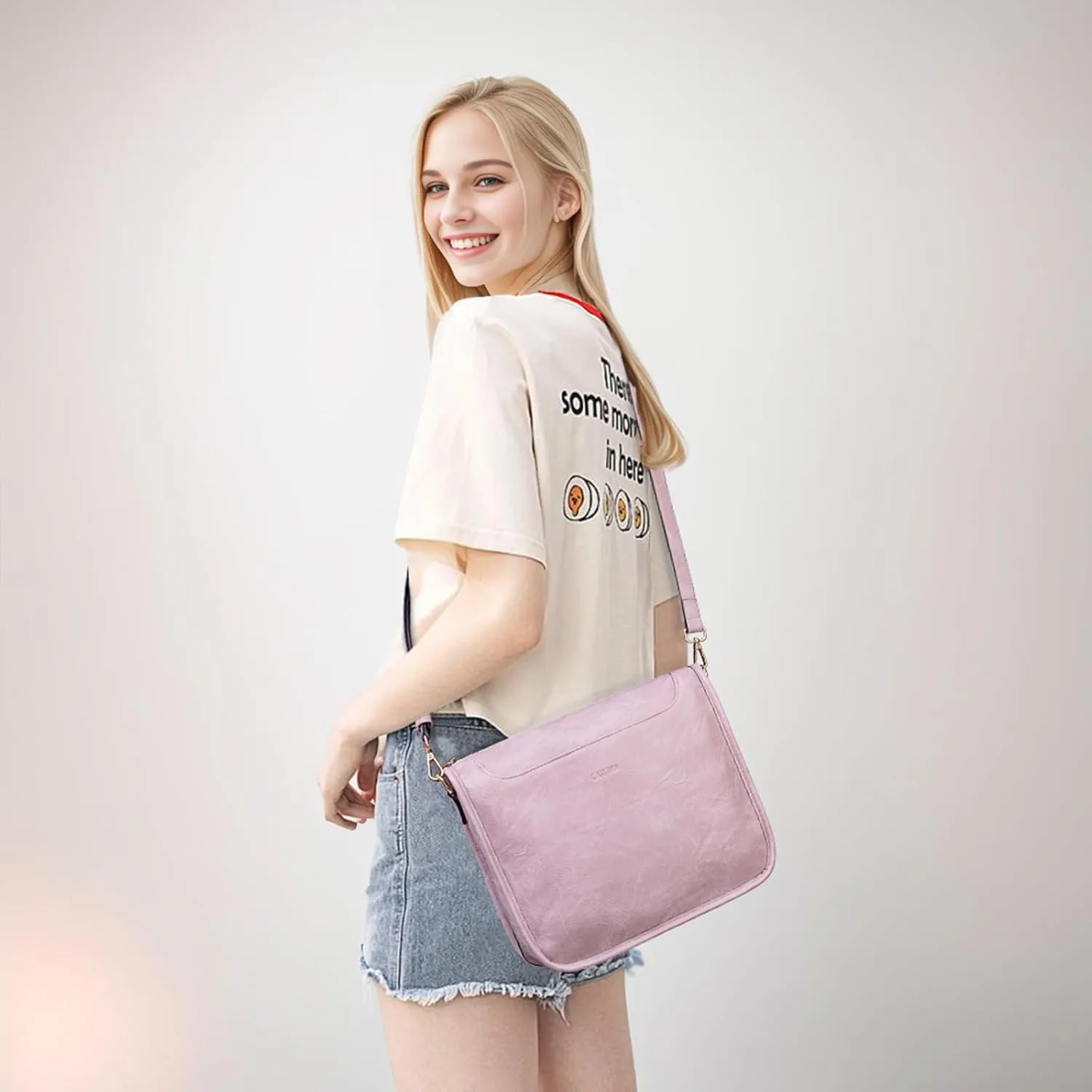 Crossbody Bags For Women Trendy Vegan Leather Travel Bags Shoulder Purses For Women With 2 Adjustable Strap