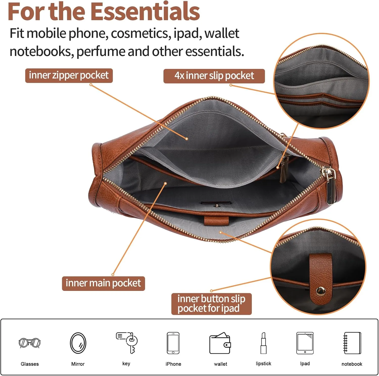 Crossbody Bags For Women Trendy Vegan Leather Travel Bags Shoulder Purses For Women With 2 Adjustable Strap