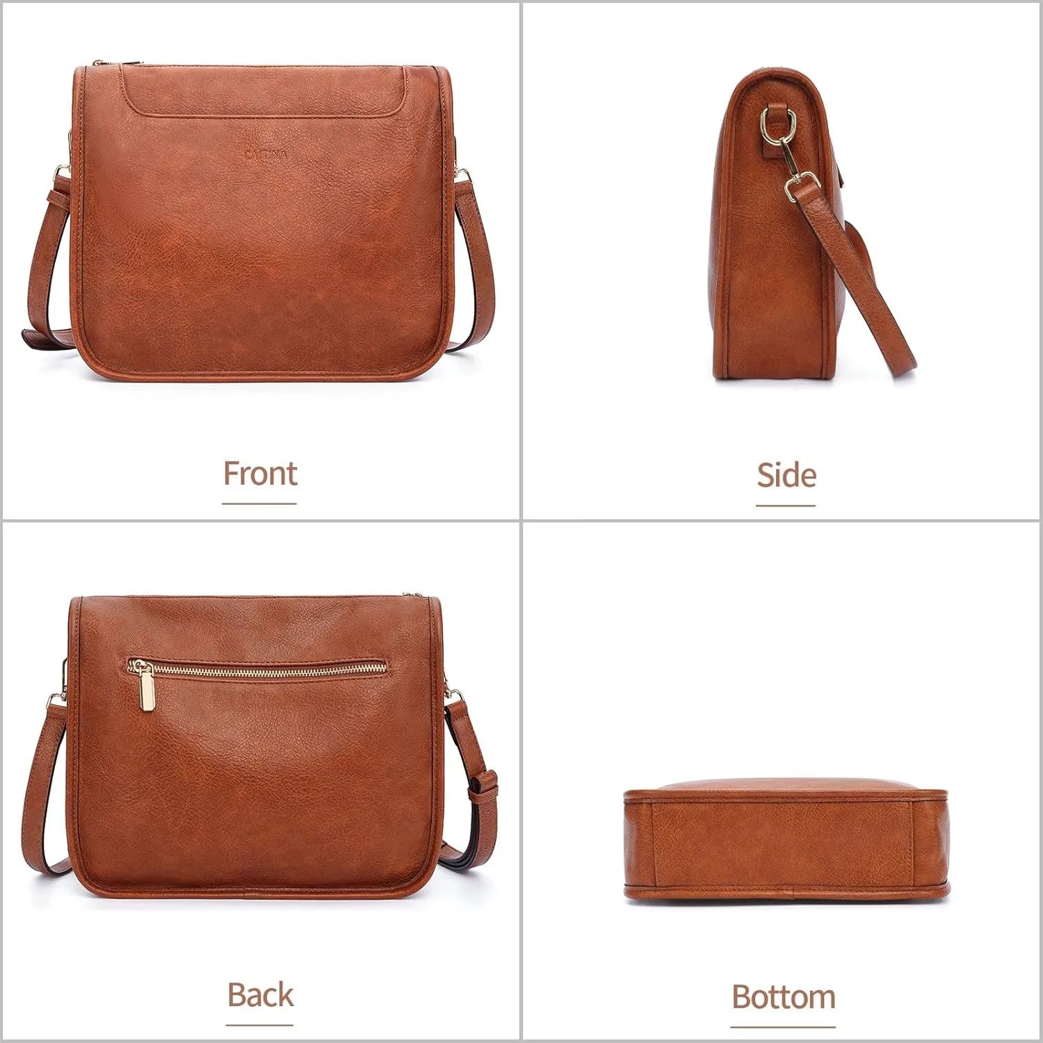 Crossbody Bags For Women Trendy Vegan Leather Travel Bags Shoulder Purses For Women With 2 Adjustable Strap