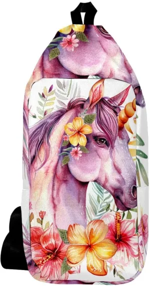 Crossbody Bags for Women,Crossbody Bag Men,Small Sling Bag,Colored Flower Bush Unicorn,Crossbody Purse