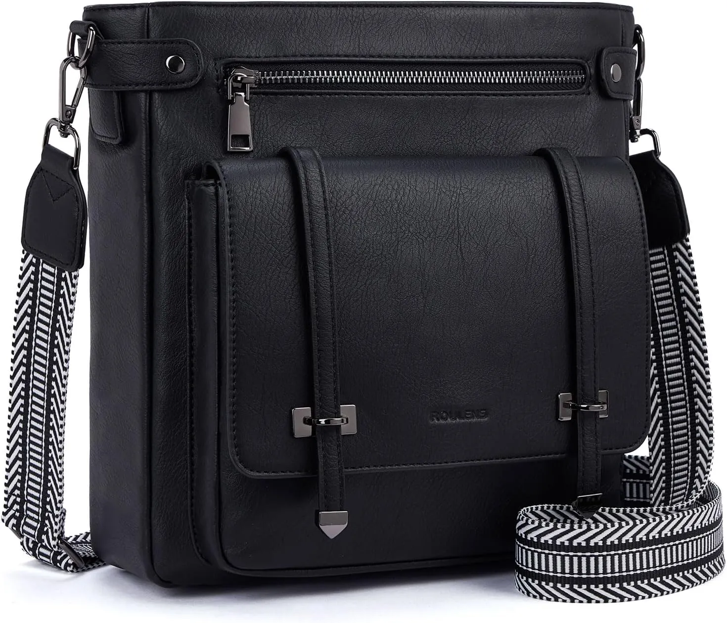 Crossbody Bags for Women,Multi Pocket Crossbody Purses Vegan Leather Shoulder Handbags Travel Purse Adjustable Strap