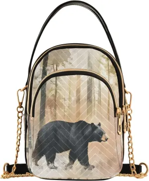 Crossbody Handbags for Women, Shoulder Bag Hobo Crossbody Handbag Casual Tote，Black Bear