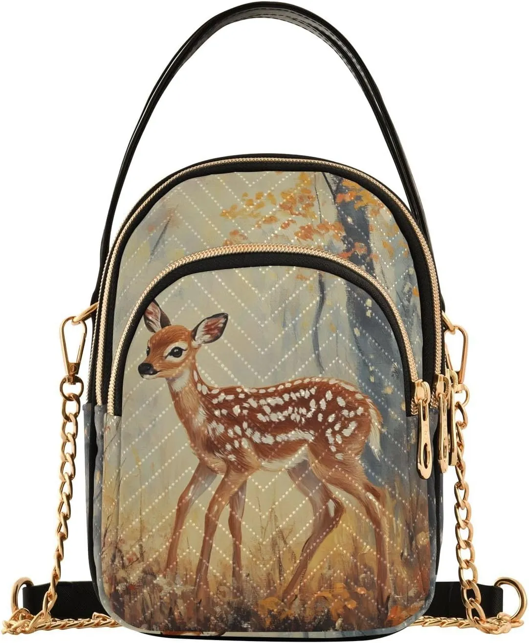 Crossbody Handbags for Women, Shoulder Bag Hobo Crossbody Handbag Casual Tote，Brown Elk Pattern