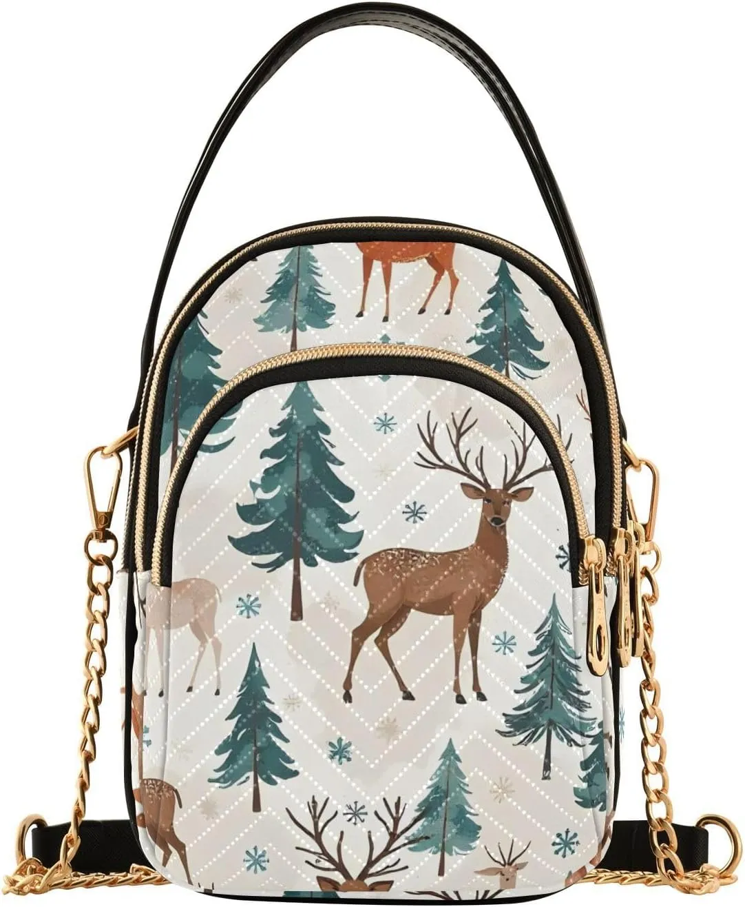 Crossbody Handbags for Women, Shoulder Bag Hobo Crossbody Handbag Casual Tote，Elk Forest