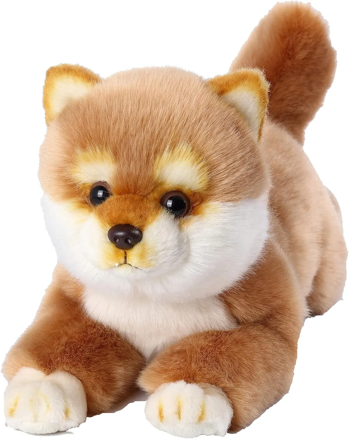 CU-MATE Akita Dog Stuffed Animal Simulation-Realistic & Lifelike Soft Handmade Lying Dog Plush Toy Puppy -Present Gift for Boys and Girls