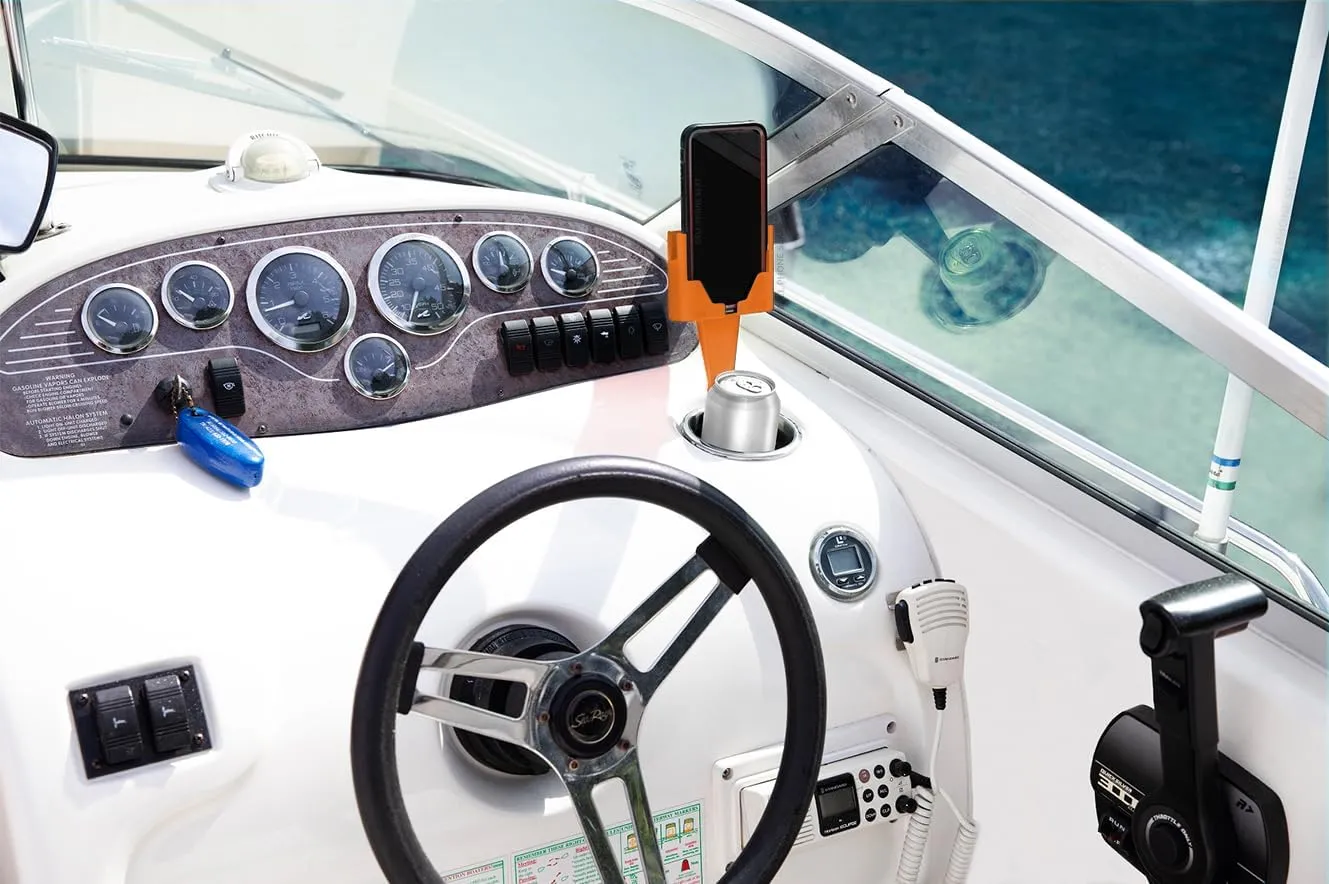 Cup Holder Phone Holders for Your Car Cupholder - Made in USA - Cup Holder Phone Mount for Car, Universal Compatible with All Smartphones, iPhone, Samsung Google Android Cellphone Stand Pumpkin Orange