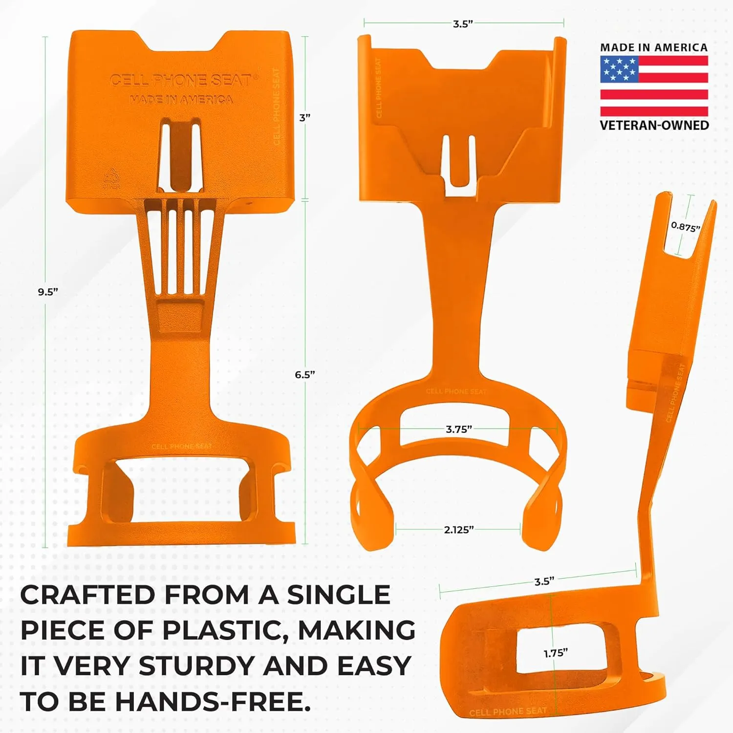 Cup Holder Phone Holders for Your Car Cupholder - Made in USA - Cup Holder Phone Mount for Car, Universal Compatible with All Smartphones, iPhone, Samsung Google Android Cellphone Stand Pumpkin Orange