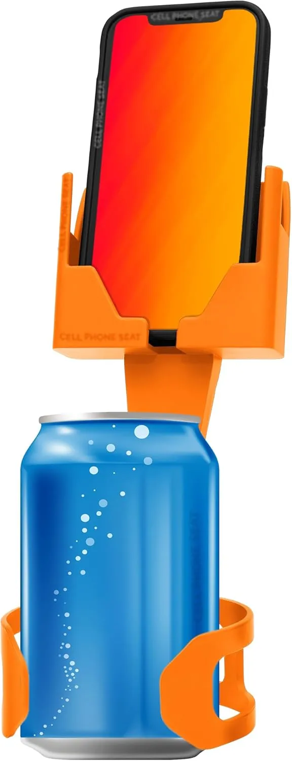 Cup Holder Phone Holders for Your Car Cupholder - Made in USA - Cup Holder Phone Mount for Car, Universal Compatible with All Smartphones, iPhone, Samsung Google Android Cellphone Stand Pumpkin Orange