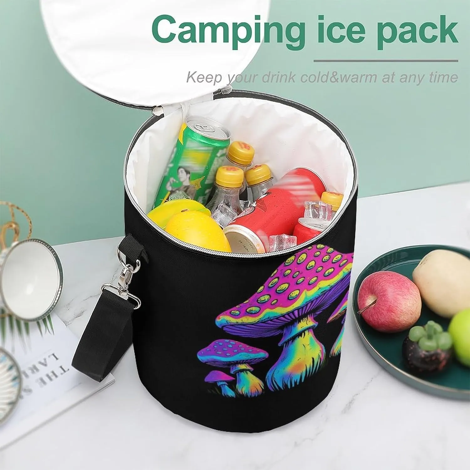 Cute Leak Proof Thermal Bag, Large Capacity Insulated Backpack Cooler for Hiking