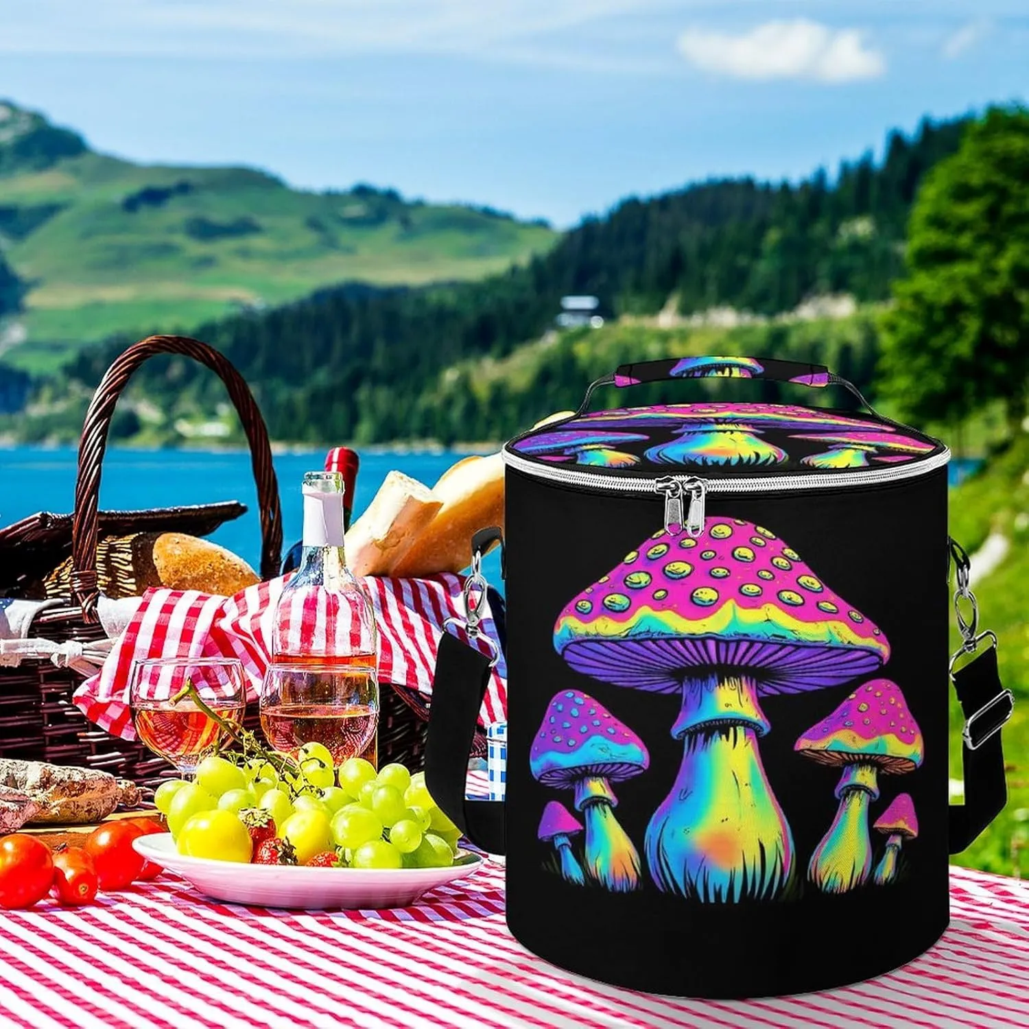Cute Leak Proof Thermal Bag, Large Capacity Insulated Backpack Cooler for Hiking