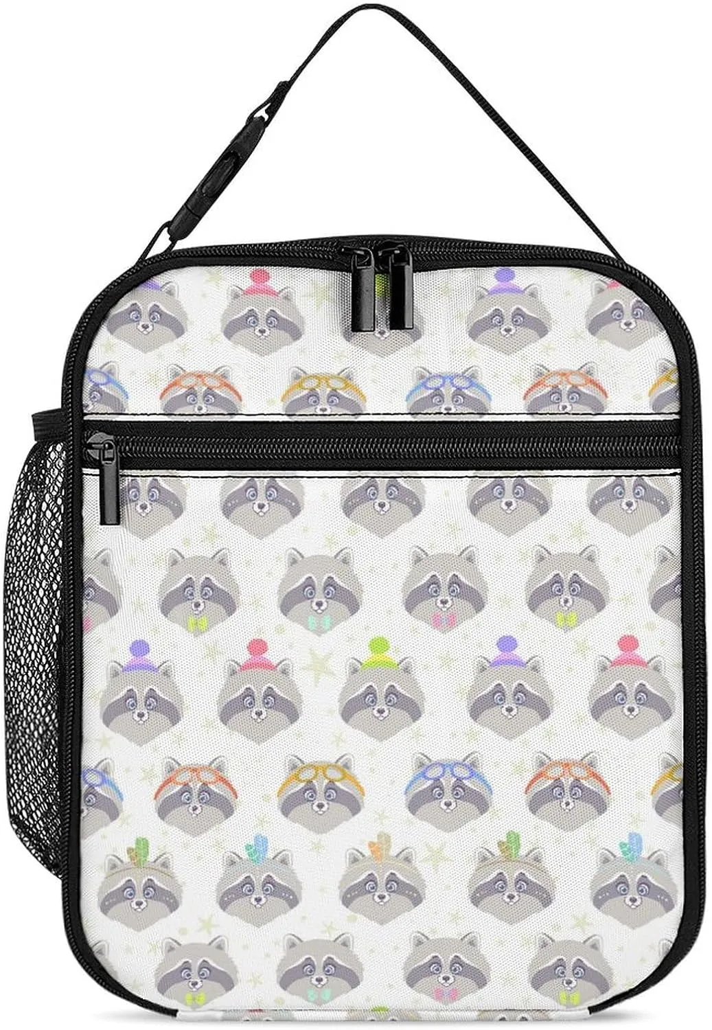 Cute Raccoon Reusable Lunch Bag Insulated Portable Lunch Box Bag Leak Proof Dining Bag Lunch Box Container Tote Pattern92
