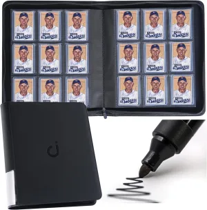 D DACCKIT Toploader Binder, Holds 288 Toploaders - 9-Pocket Top Loader Binder for 3" x 4" Rigid Card Holders for Trading Cards or Sports Cards（Classic Black Model A）