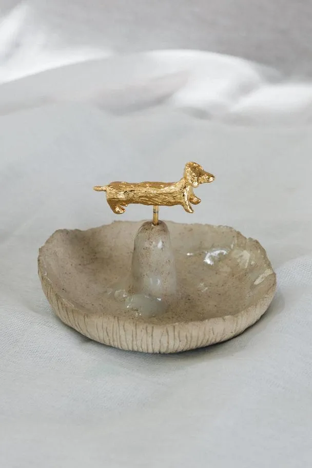 Dachshund Ceramic Jewelry Dish