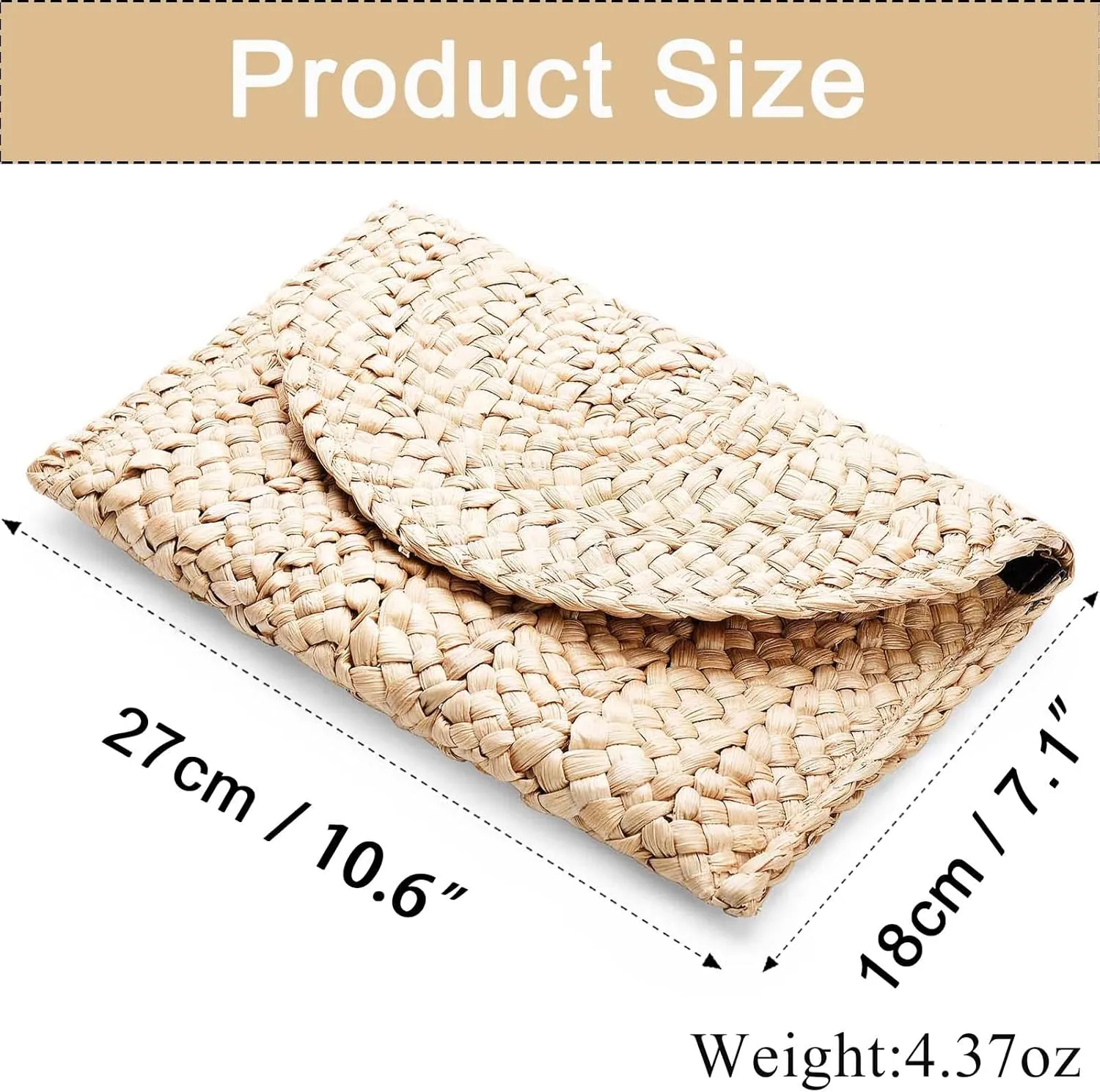 Dailyacc Straw Shoulder Bag For Women Woven Purse Beach Envelope Clutch Straws Wallet