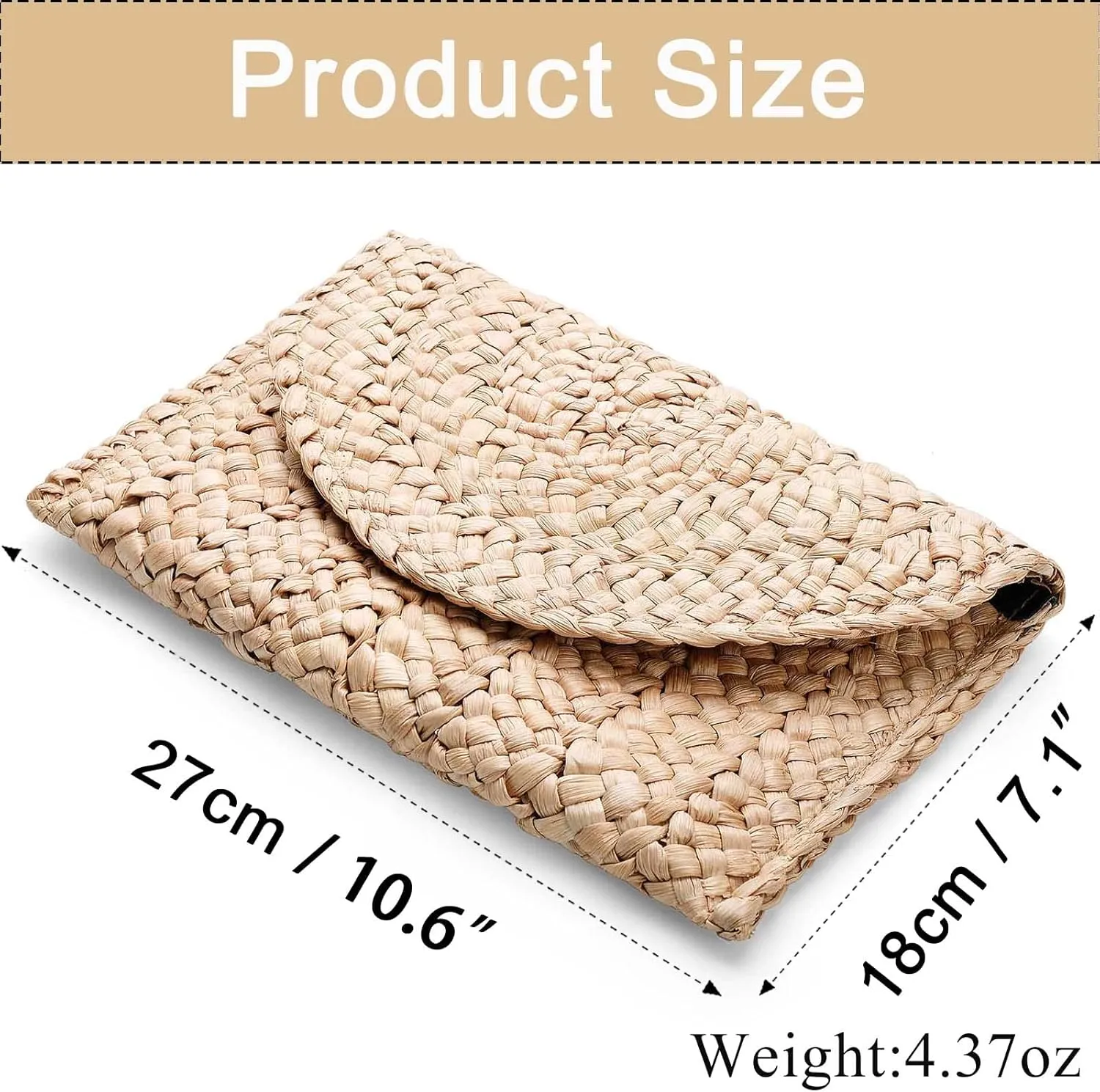 Dailyacc Straw Shoulder Bag For Women Woven Purse Beach Envelope Clutch Straws Wallet