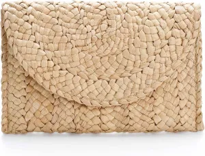 Dailyacc Straw Shoulder Bag For Women Woven Purse Beach Envelope Clutch Straws Wallet