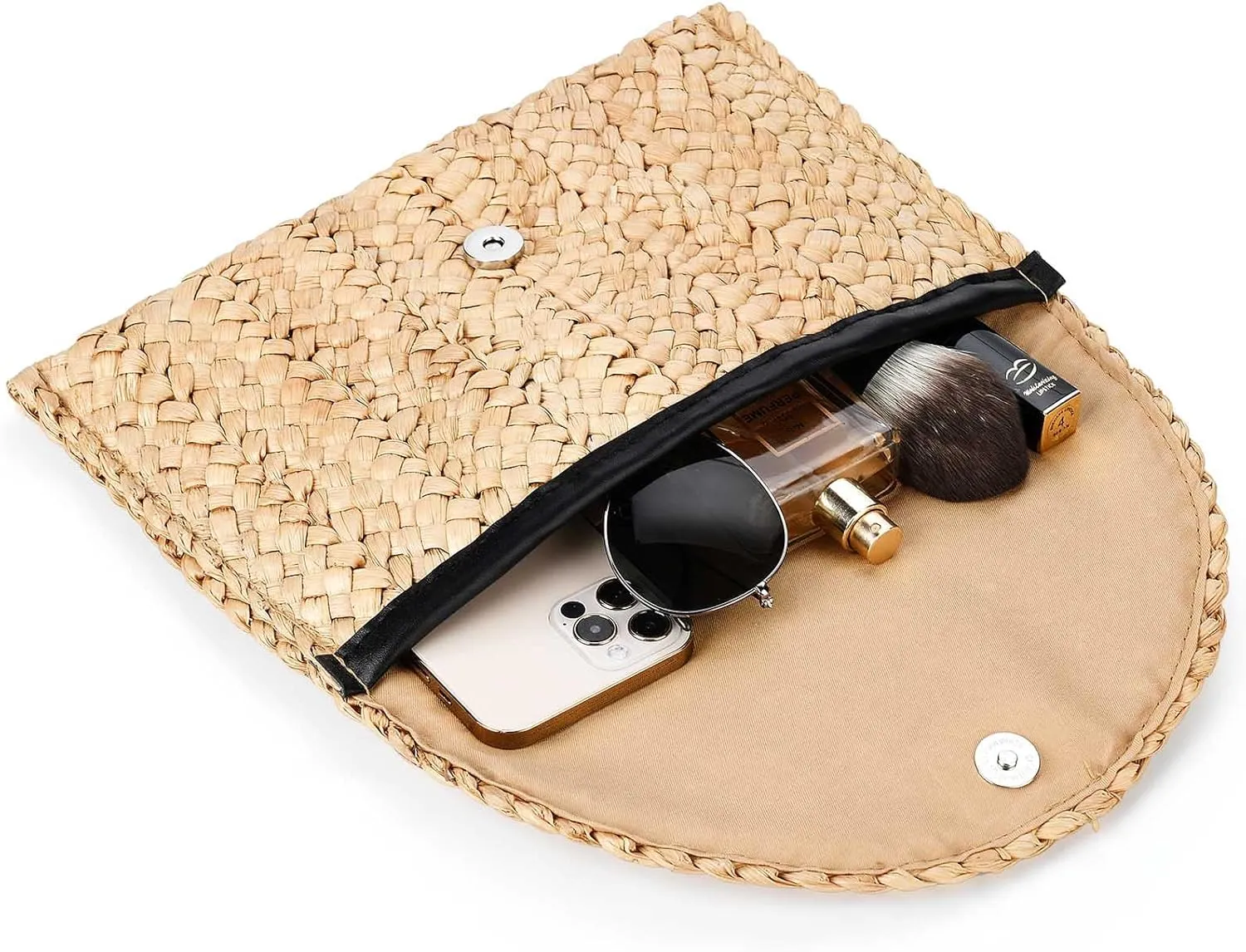 Dailyacc Straw Shoulder Bag For Women Woven Purse Beach Envelope Clutch Straws Wallet