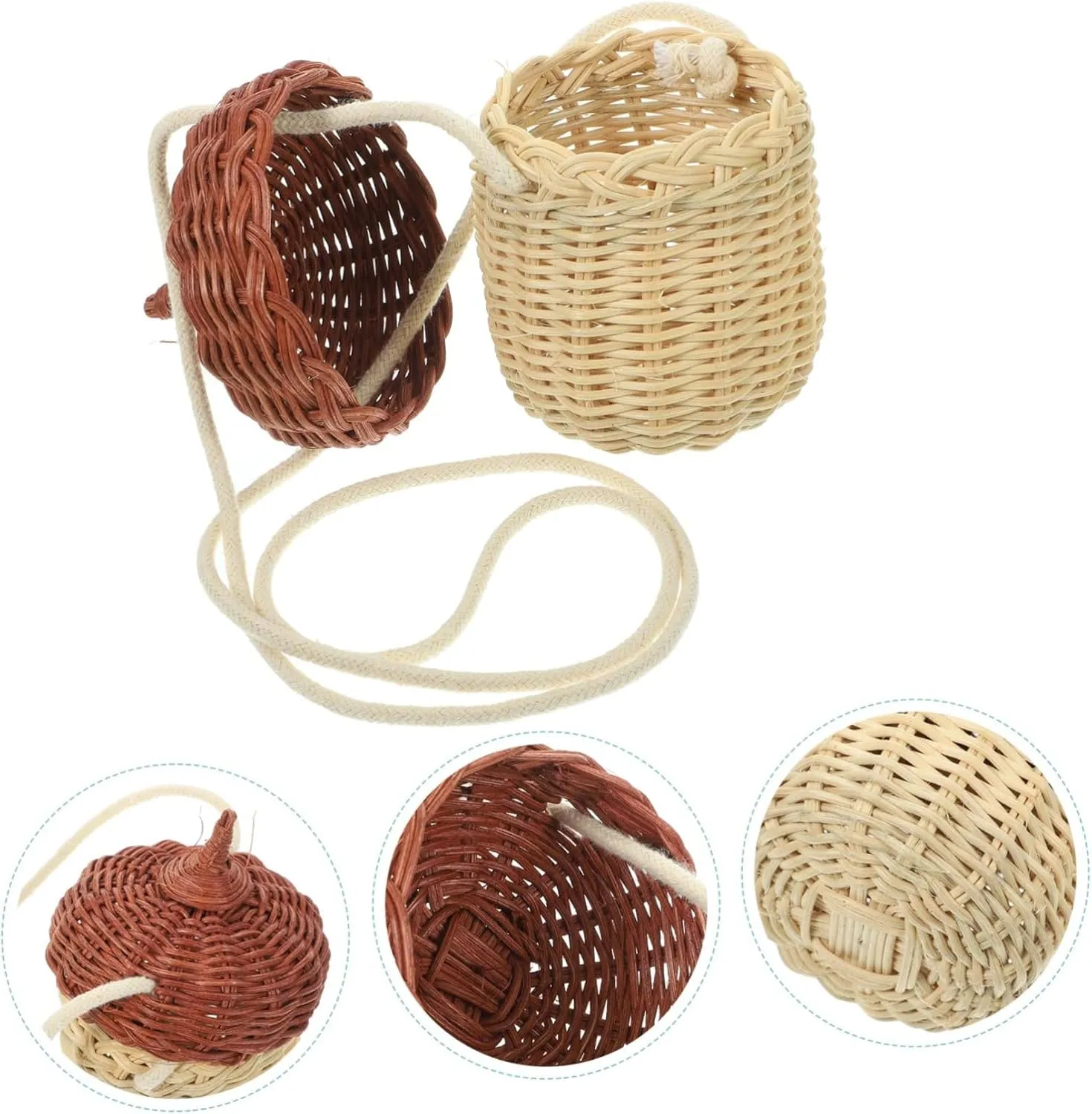 DECHOUS 3pcs Woven Boys and Girls Play Purse Toddler Photography Bag Acorn Shape for Girls