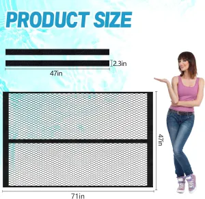DECOHS 71" x 47" Extra Large Pool Toy Float Storage Net, Hanging Poolside Fence Toys Net Holder, Heavy Duty Elastic Pool Toys Mesh Organizer for Inflatable Rafts, Pool Floats, Balls, Swimming Ring