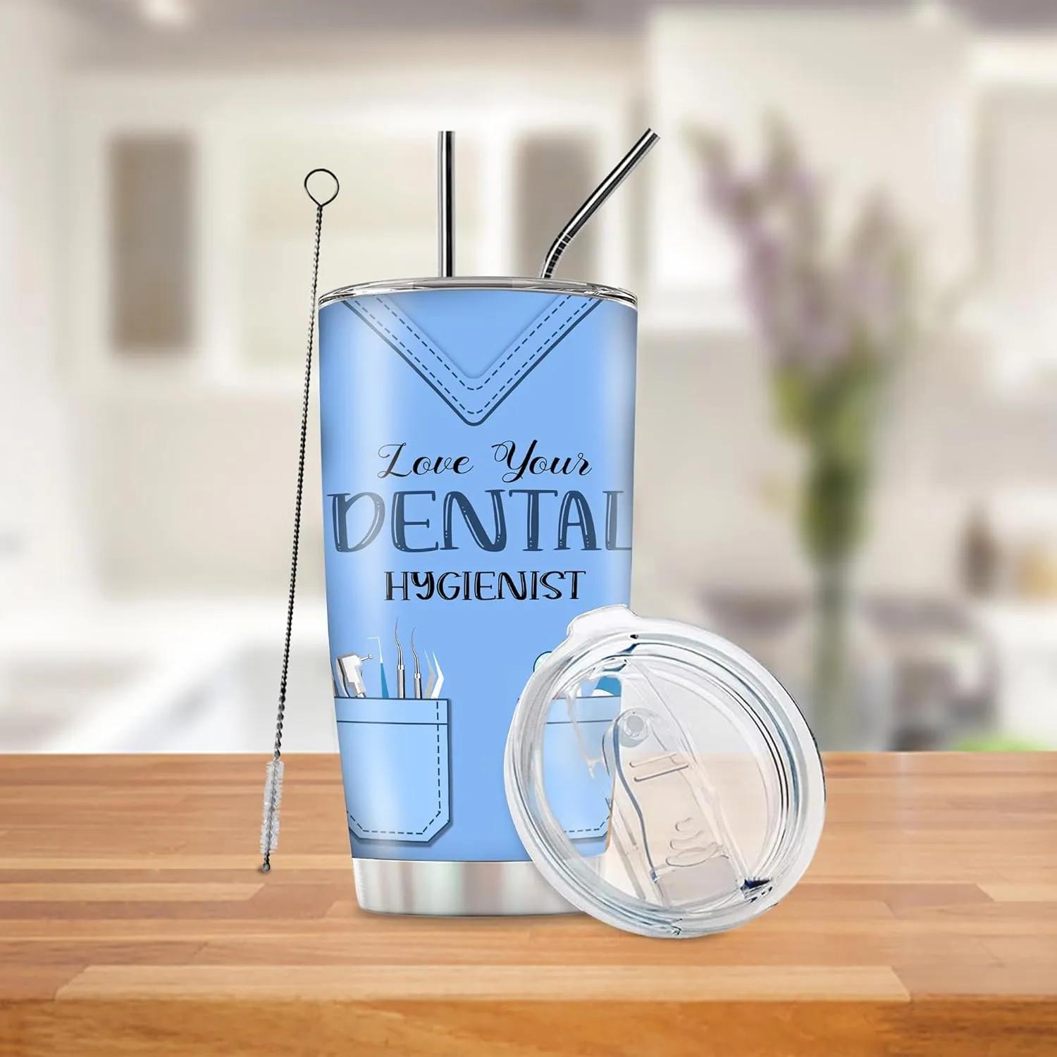 Dental Hygienist Gift for Women Tumbler 20Oz Dentist Dental Assistant Gifts for Coworkers Friends Students Graduation Birthday Gift, Appreciation Gifts for Dentals Hygienist Coffee Travel Cups