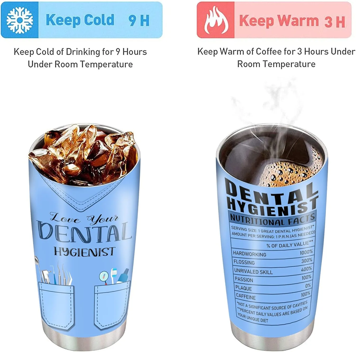 Dental Hygienist Gift for Women Tumbler 20Oz Dentist Dental Assistant Gifts for Coworkers Friends Students Graduation Birthday Gift, Appreciation Gifts for Dentals Hygienist Coffee Travel Cups
