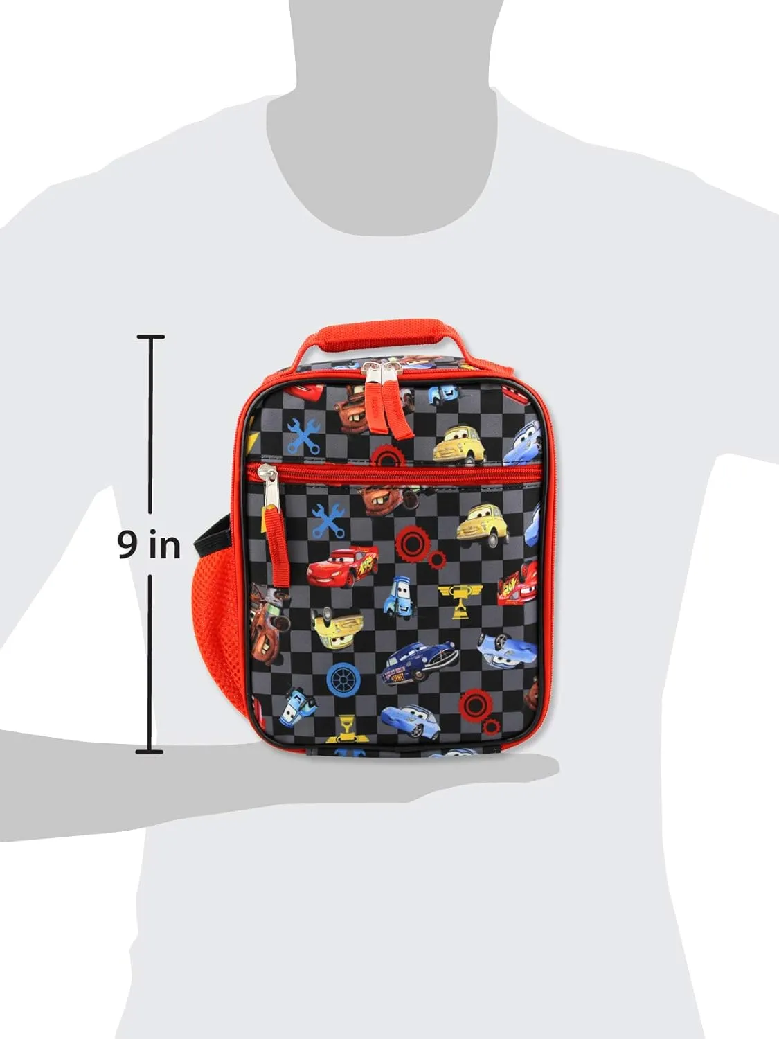 Disney Cars Lightning McQueen Boys Soft Insulated School Lunch Box (One Size, Black/Red)