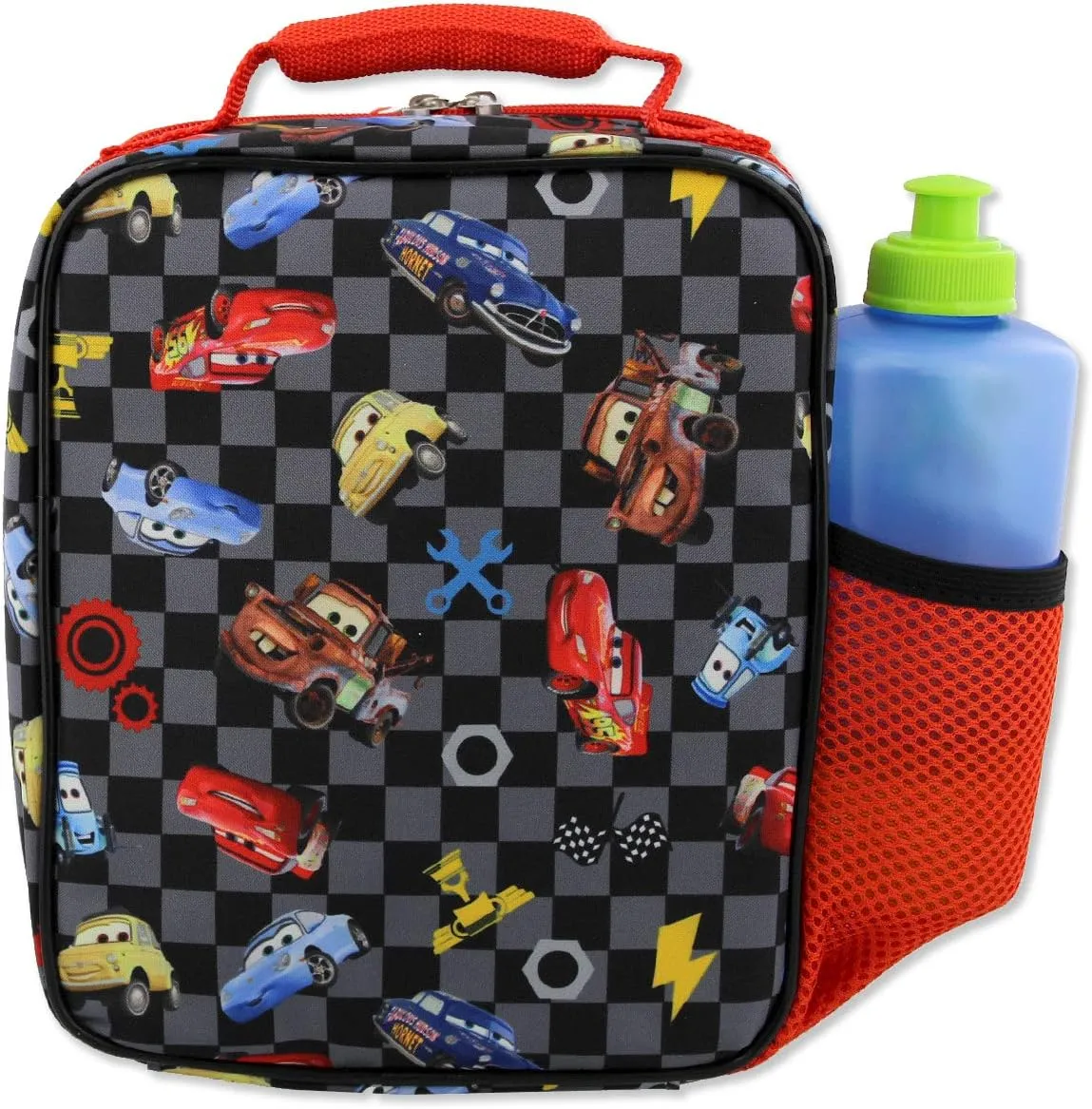 Disney Cars Lightning McQueen Boys Soft Insulated School Lunch Box (One Size, Black/Red)
