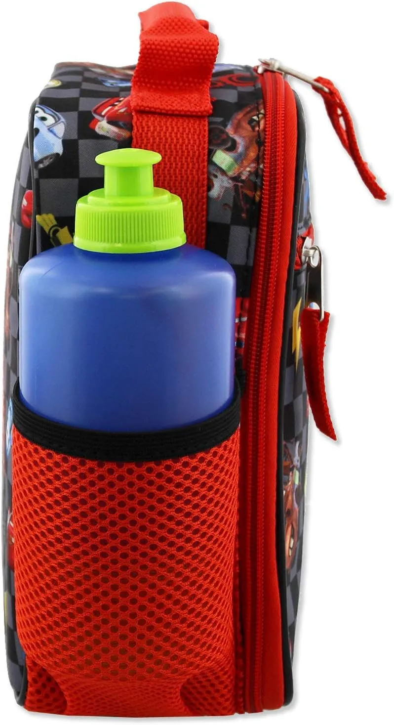 Disney Cars Lightning McQueen Boys Soft Insulated School Lunch Box (One Size, Black/Red)