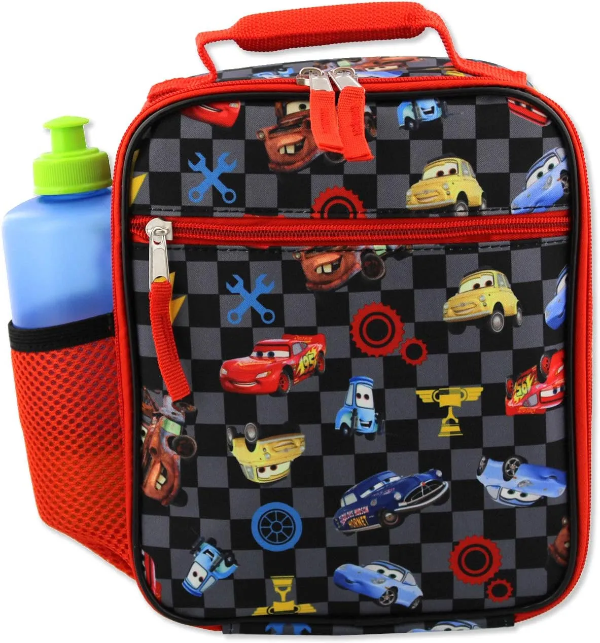 Disney Cars Lightning McQueen Boys Soft Insulated School Lunch Box (One Size, Black/Red)