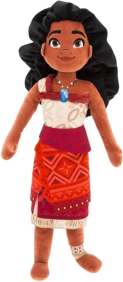 Disney Store Official Moana 2 Doll with Detailed Plush Sculpting with Embroidered Features & Tapa Print Dress - Disney Plush with Metallic Heart of Te Fiti Pendant, Inspired by Moana 2