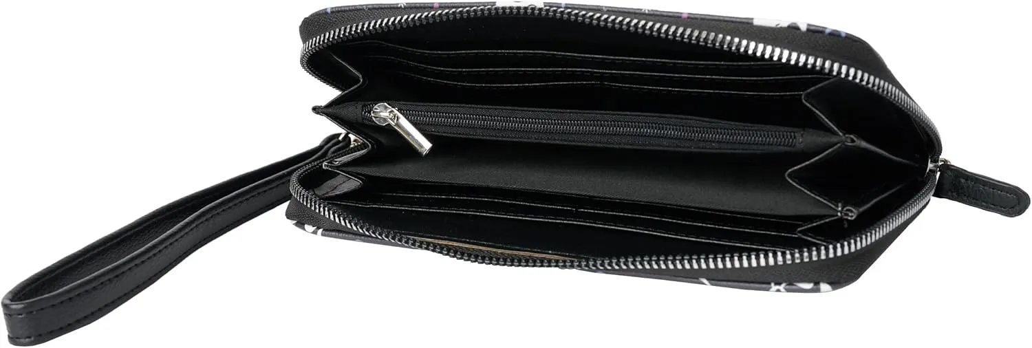 Disney Wallet Wristlet Zip Clutch Faux Leather (Jack Skellington Black)