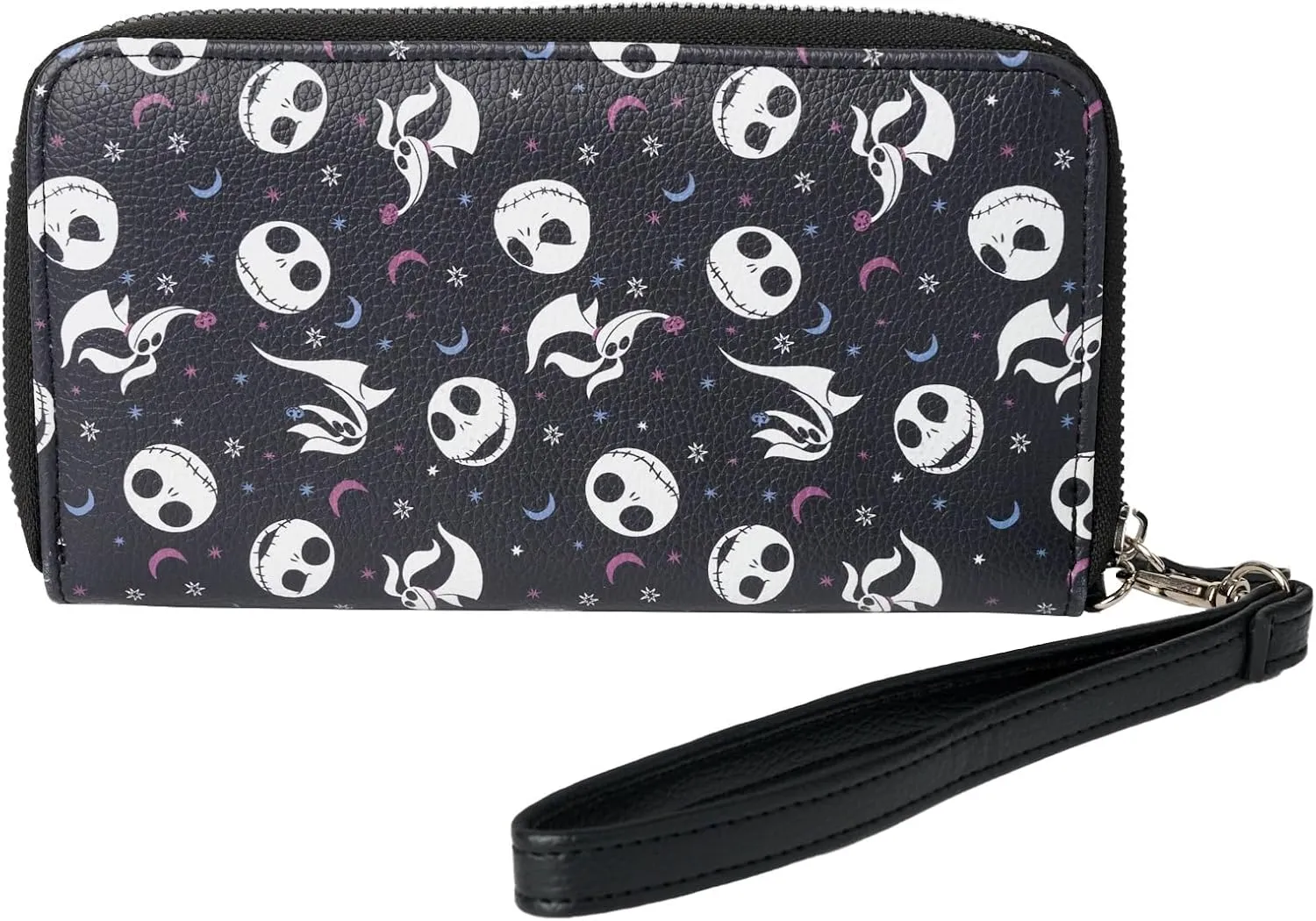 Disney Wallet Wristlet Zip Clutch Faux Leather (Jack Skellington Black)