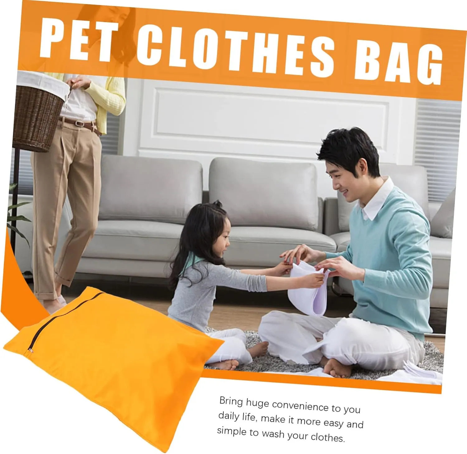 Dog Laundry Machine Puppy Wash Bag for Clothes Wash Bag Dog Washer Bag Pet Laundry Bag Orange s