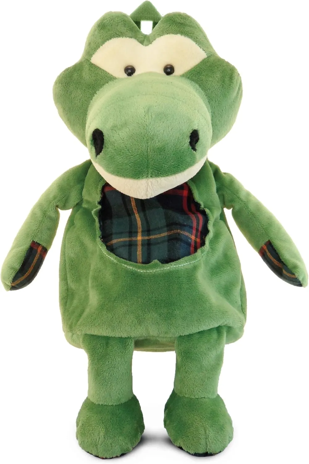 DolliBu Alligator Stuffed Animal Backpack – Super Soft Plush Stuffed Animal Bag for Children Accessories, Kids First Travel Plush Bag Toy, Cute Alligator Animal Doll Backpack For Boys & Girls- 14″