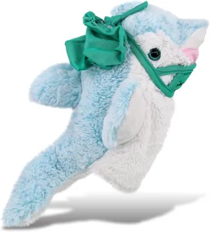 DolliBu Dolphin Doctor Plush Hand Puppet Toy - Super Soft Dolphin Doctor Stuffed Animal Dress Up with Cute Scrub Cap and Face Mask Outfit - Fluffy Doctor Toy Plush Gift - 12 Inch