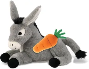 DolliBu Happy Easter Super Soft Plush Lying Donkey with Carrot - Stuffed Animals with Carrot Plush Toy, Spring Easter Plush Animal Toy for Kids, Adults - 9 Inches