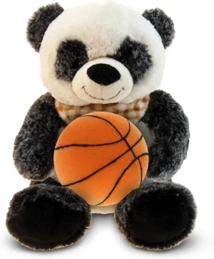 DolliBu Panda Stuffed Animal with Basketball Plush - Soft Huggable Panda, Adorable Playtime Plush Toy, Personalized Plush Doll Animal Toy for Kids and Adults - 8.5 Inch