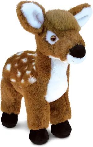 DolliBu Plush Deer Stuffed Animal - Soft Plush Huggable Large Standing Deer, Adorable Playtime Deer Plush Toy, Cute Wildlife Cuddle Gift for Kids & Adults - 12.5 Inch