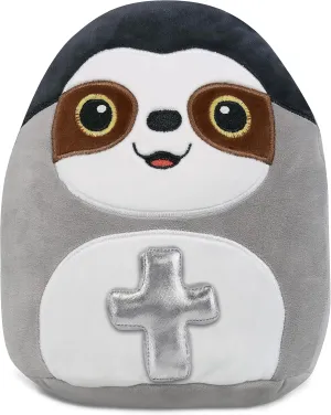 DolliBu Sloth Stuffed Animal with Silver Cross and Personalization - Religious Baptism Gifts for Boys and Girls, Dedication Christening Gifts Plush Prayer Toy Healing Teddy Bear - 10 Inches