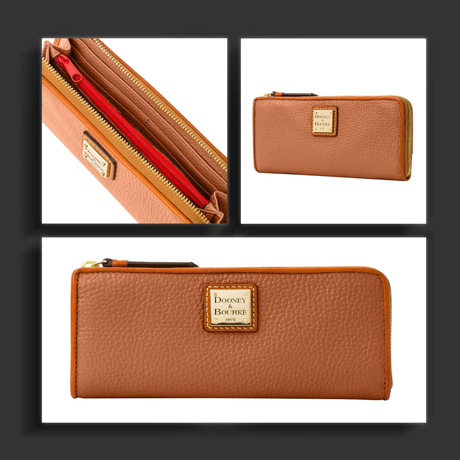 Dooney & Bourke Handbag, Pebble Grain Zip Clutch Wallet