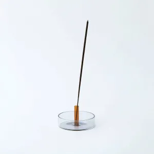 Duo Tone Glass Incense Holder Orange/Grey