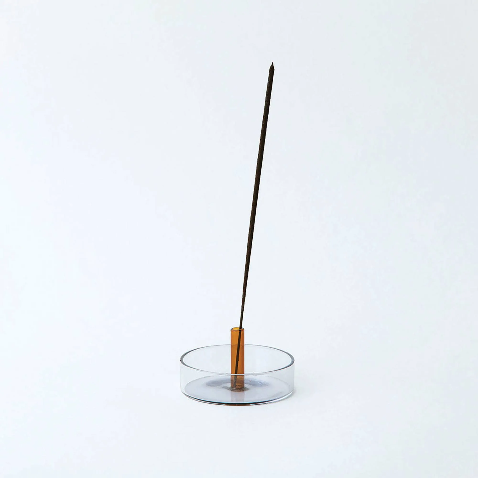 Duo Tone Glass Incense Holder Orange/Grey