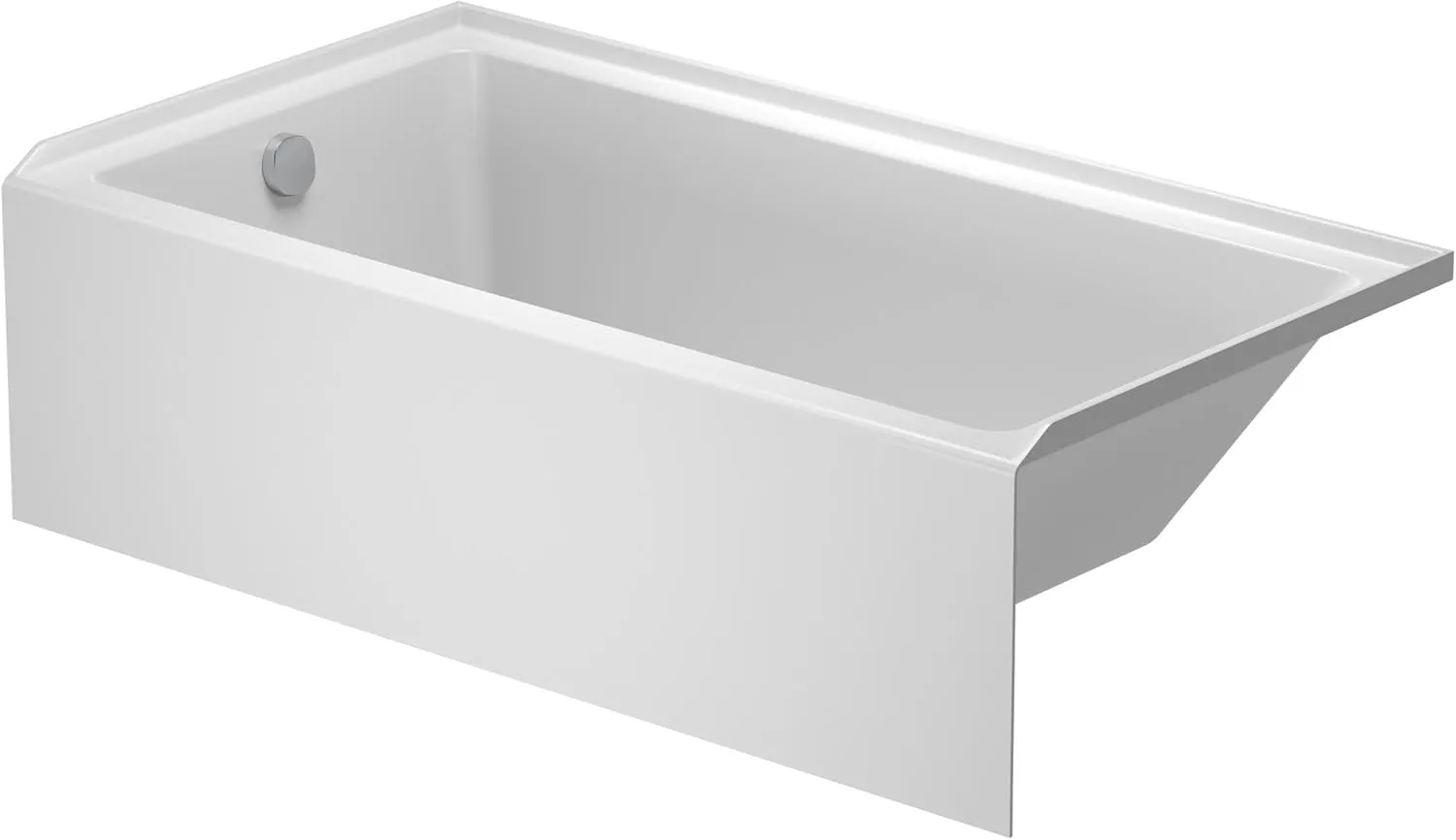 Duravit 700654-L Duravit No. 1 60" x 32" Three Wall Alcove Acrylic Soaking Tub with Left Drain and Overflow - White