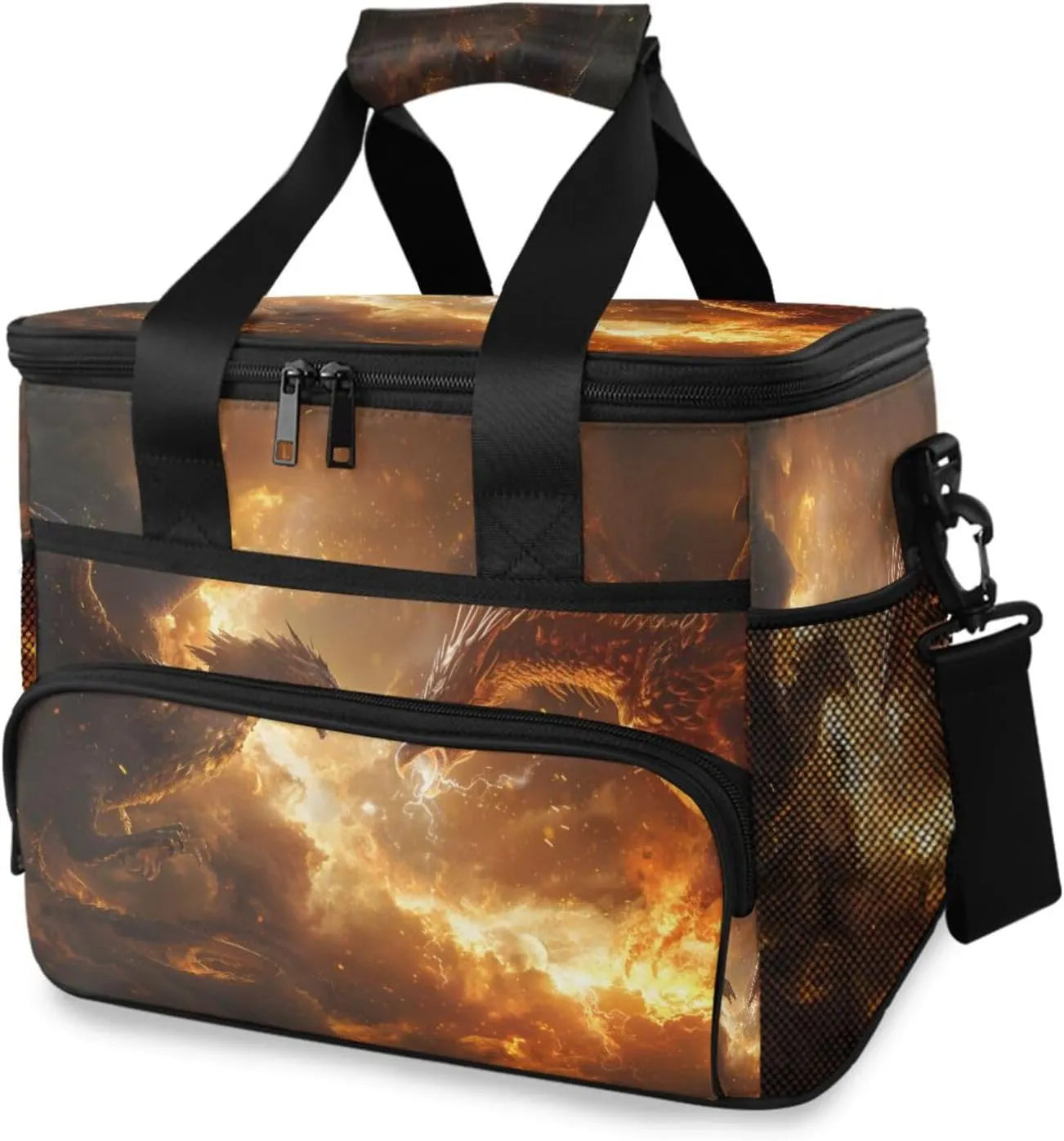 Eagle Fire Dragon Cooler Bag Insulated Cooler Soft Sided Cooler 24 Can Portable Picnic Bag Large Leakproof Lunch Bag Box for Beach Grocery Camping Travel Car Men Women