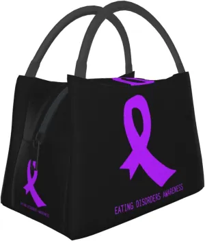 Eating Disorders Awareness Lunch Box Large Portable Collapsible Insulated Cooler Lunch Tote for Men Women98