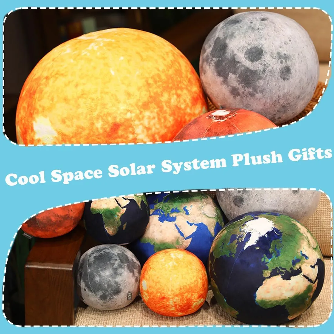 ELAINREN Soft Planet Earth Plush Toy Realistic Stuffed Space Planet Toy Cute Solar System Planet Plushie Doll Gifts/10.6''