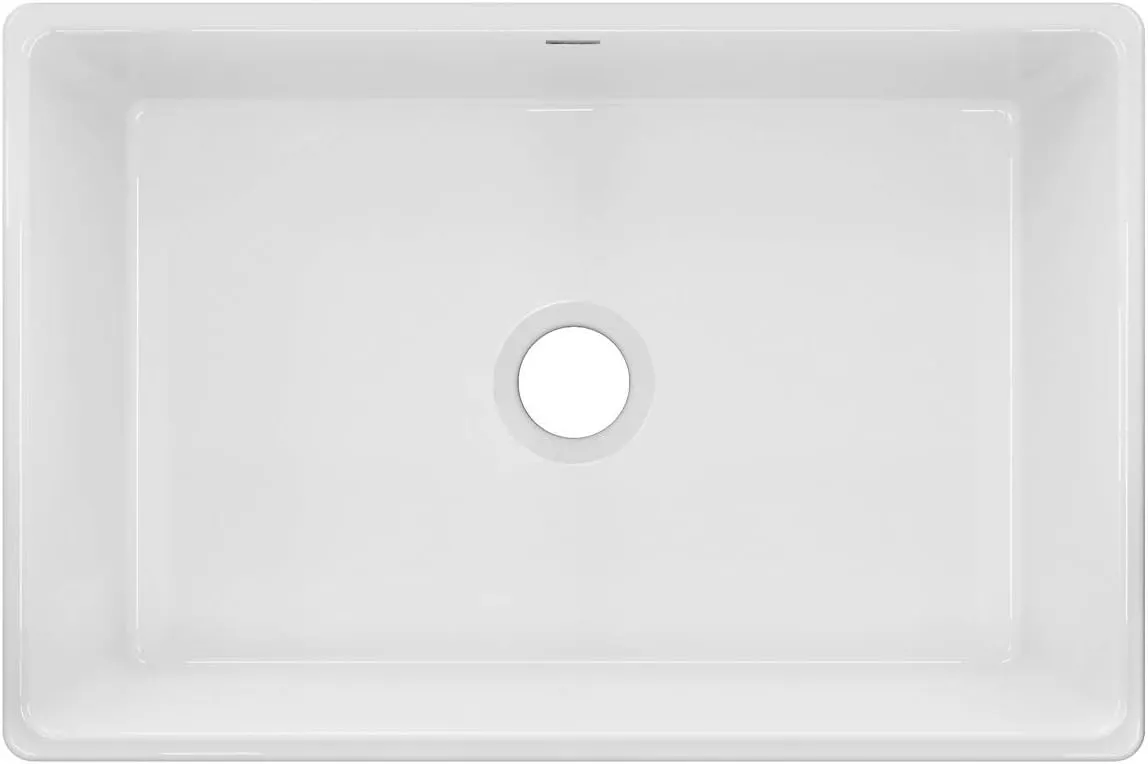 Elkay Fireclay SWUF28179WH- 29-7/8" x 19-3/4" x 10-1/16", Single Bowl Farmhouse Sink, White