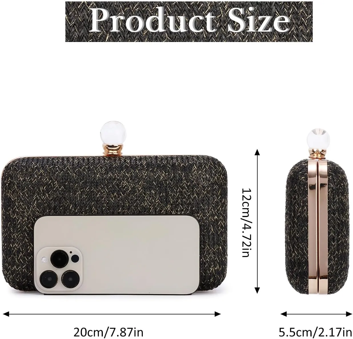 Emprier Straw Clutch Purse for Women Raffia Crossbody Handbags Summer Woven Purses Envelope Handbag