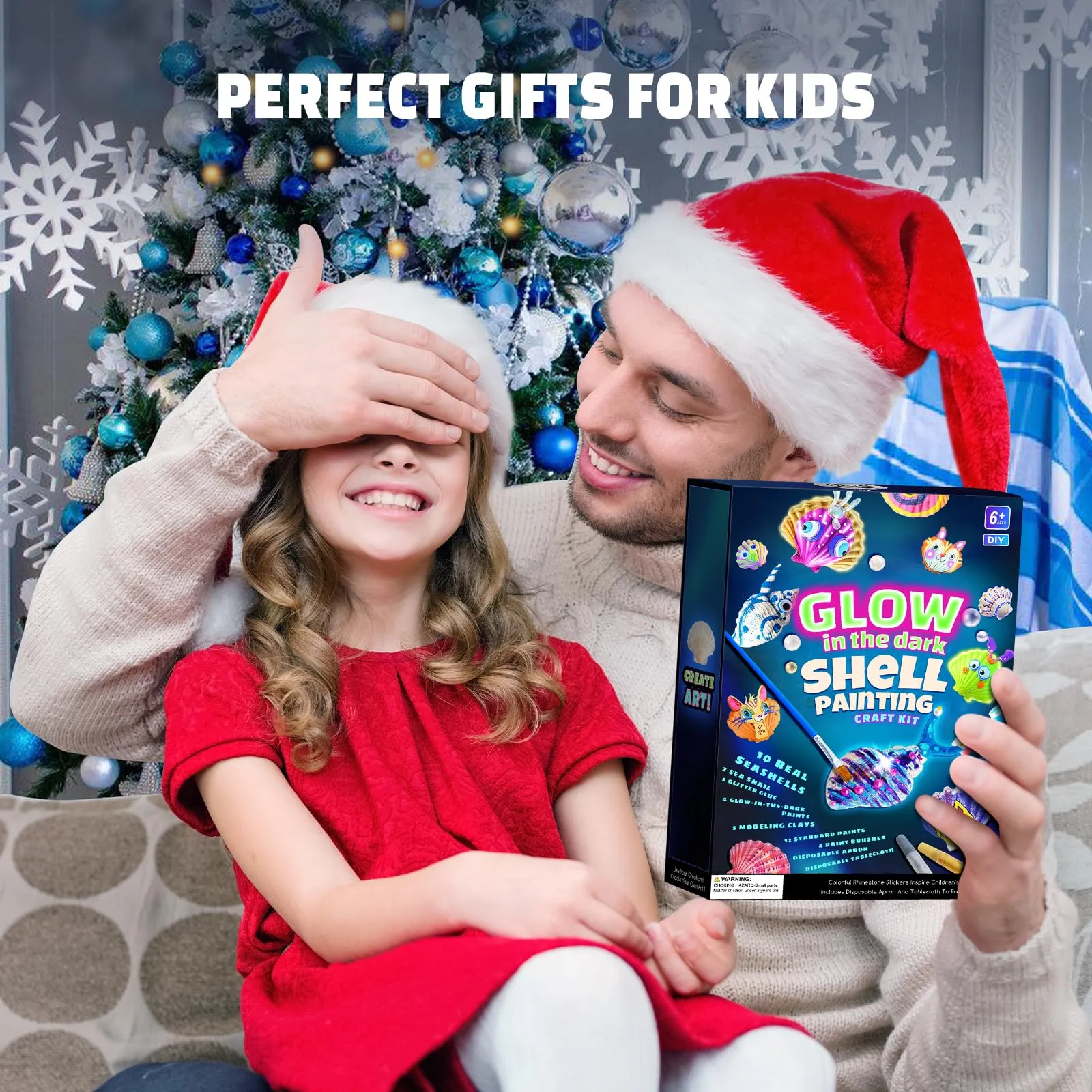 EPUMP Shell Painting Kit for Kids - Glow in The Dark Arts and Crafts for Boys Girls Ages 6-12, Kids Crafts 8-12, Art Supplies, Creative Arts and Crafts Toys Christmas Birthday Party Gifts